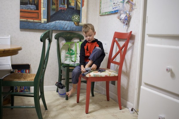 William gets dressed for school