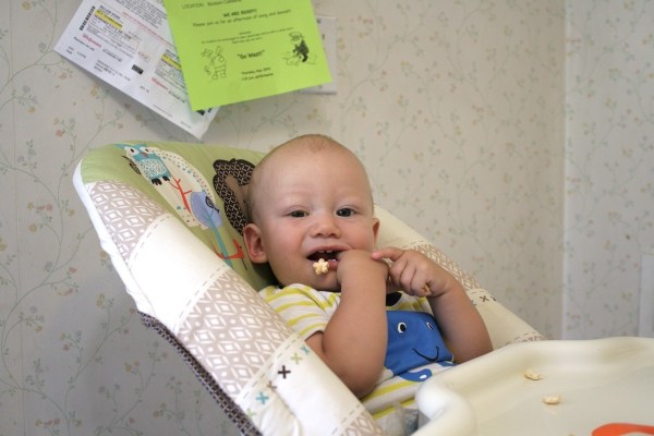 William eating puffs