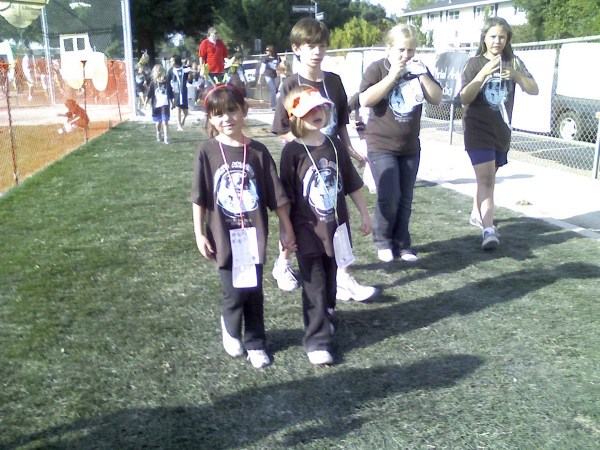 Hailey and Julia at the Booksin Walkathon in 2009